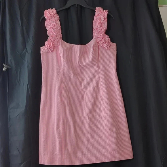 Lilly Pulitzer Dresses & Skirts - Lilly Pulitzer Pink Ruffle Strap Dress. Size 16. NWT